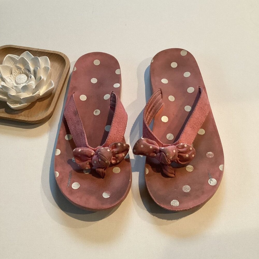 Hanna Andersson Pink Polka Dot Flip Flops
